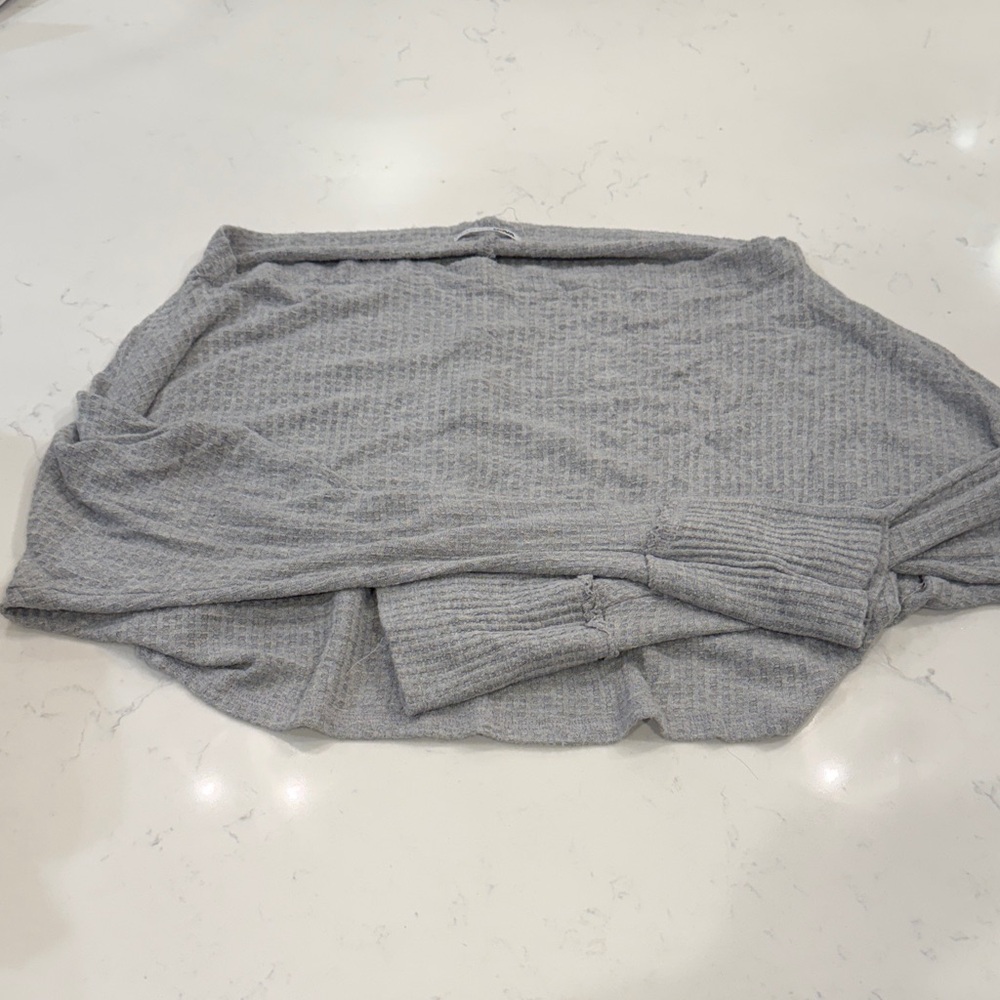 Gray Crop Knit Sweater